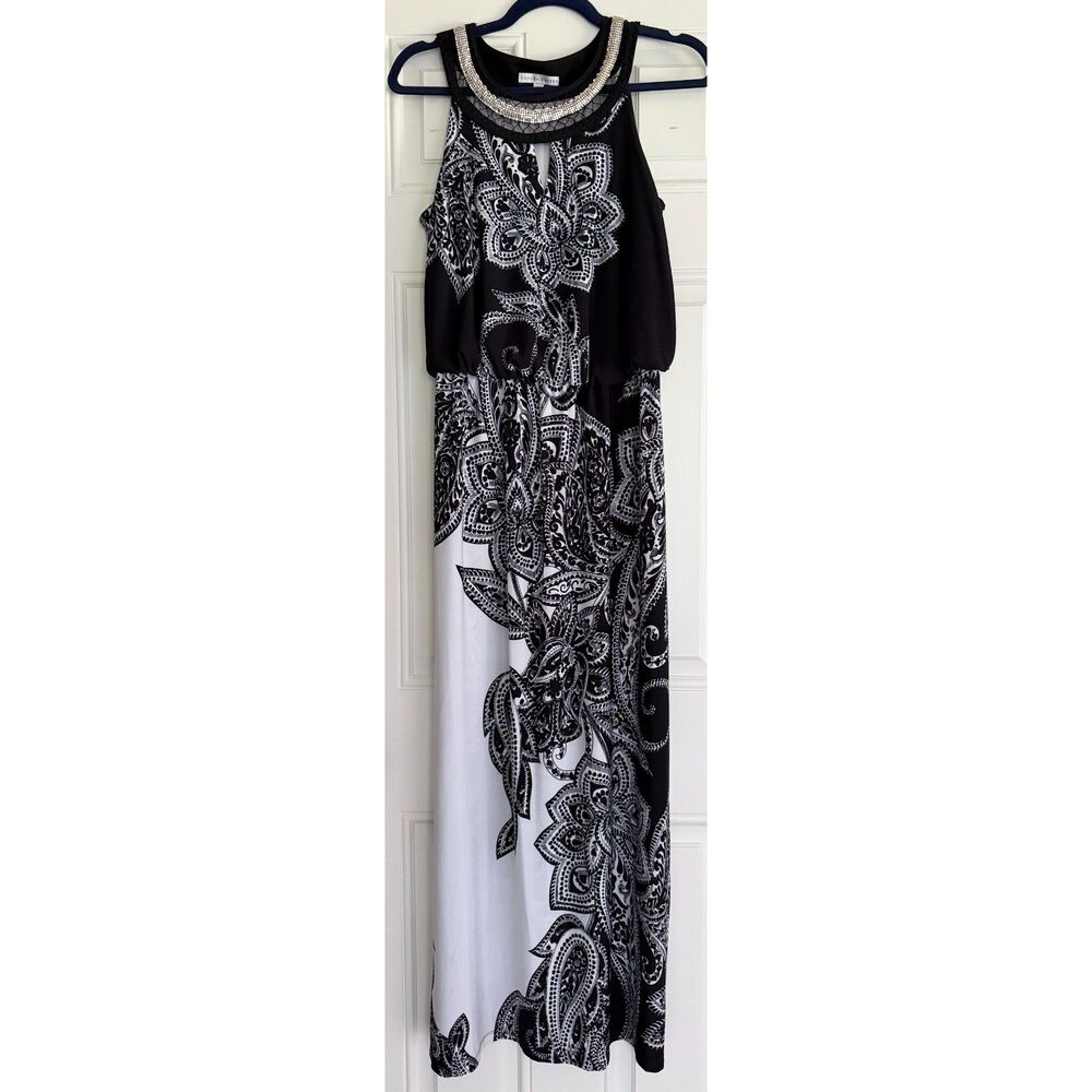 Sandra Darren Women's Embellished Halter Neck Keyhole Maxi Dress size 8